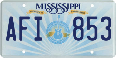 MS license plate AFI853