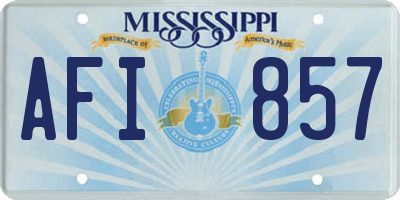 MS license plate AFI857