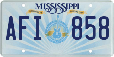MS license plate AFI858