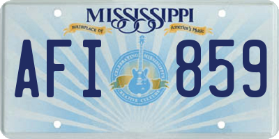MS license plate AFI859