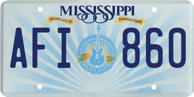 MS license plate AFI860