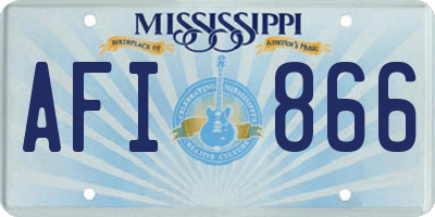 MS license plate AFI866