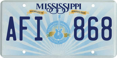 MS license plate AFI868