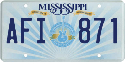 MS license plate AFI871
