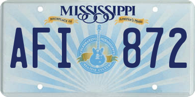 MS license plate AFI872