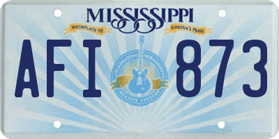 MS license plate AFI873