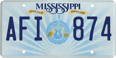 MS license plate AFI874