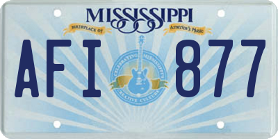 MS license plate AFI877