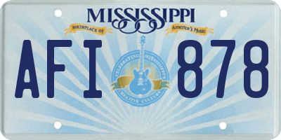 MS license plate AFI878