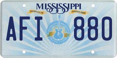 MS license plate AFI880