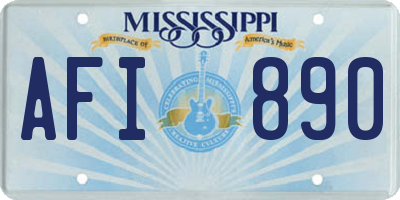 MS license plate AFI890