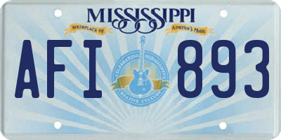 MS license plate AFI893