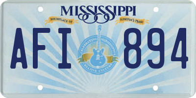 MS license plate AFI894