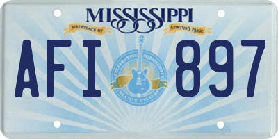 MS license plate AFI897