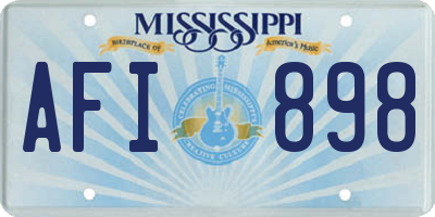 MS license plate AFI898