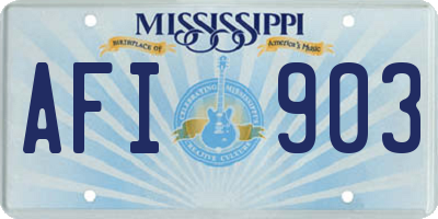 MS license plate AFI903