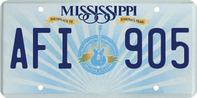 MS license plate AFI905