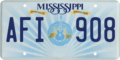 MS license plate AFI908