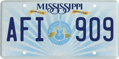 MS license plate AFI909