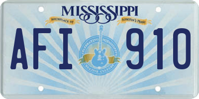 MS license plate AFI910