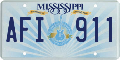 MS license plate AFI911