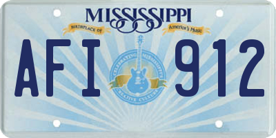 MS license plate AFI912