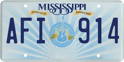 MS license plate AFI914
