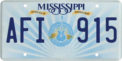 MS license plate AFI915
