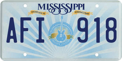 MS license plate AFI918