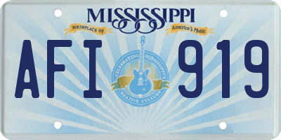 MS license plate AFI919