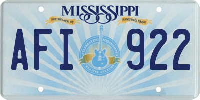 MS license plate AFI922