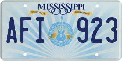 MS license plate AFI923
