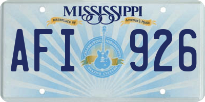 MS license plate AFI926
