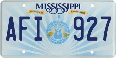 MS license plate AFI927