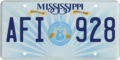 MS license plate AFI928
