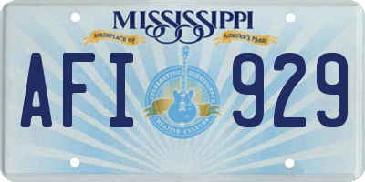 MS license plate AFI929