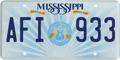 MS license plate AFI933