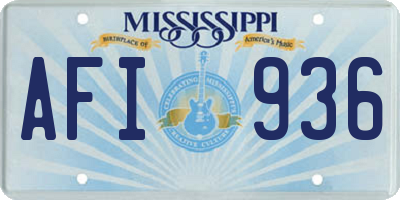 MS license plate AFI936