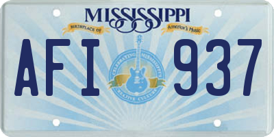 MS license plate AFI937