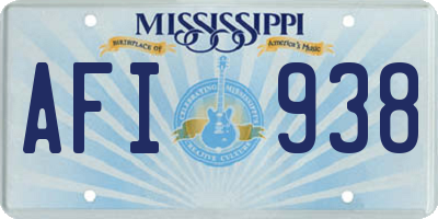 MS license plate AFI938