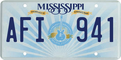 MS license plate AFI941