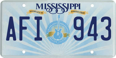 MS license plate AFI943