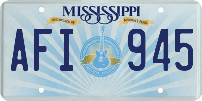 MS license plate AFI945