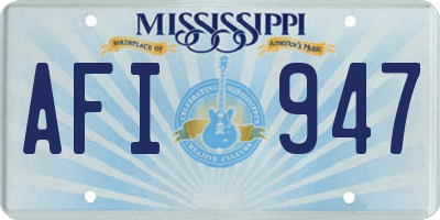 MS license plate AFI947