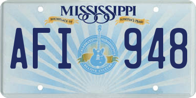 MS license plate AFI948