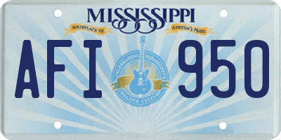 MS license plate AFI950