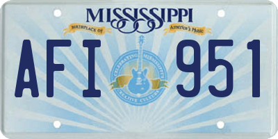 MS license plate AFI951