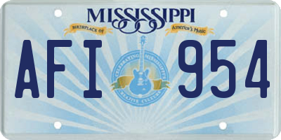 MS license plate AFI954
