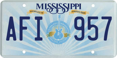 MS license plate AFI957