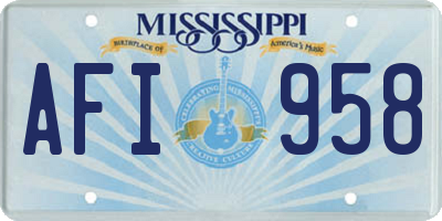 MS license plate AFI958